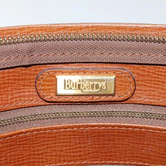 Burberrys Clutch Bag Leather Gold Brown Auth bs18366 - Picture 11 of 14